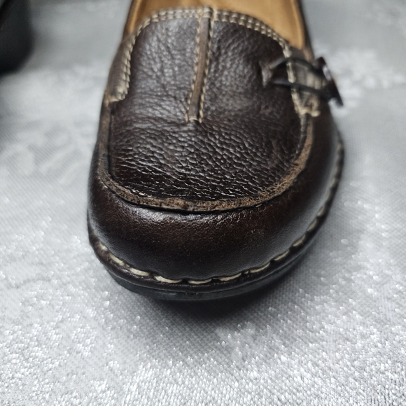 Naturalizer Dark Brown Loafers Wedges Button Elastic Comfortable Leather Sz 7M - Picture 14 of 16